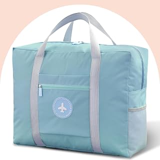Travel Bag for Women Foldable Duffle Bag Spirit Airlines Personal Item Carry On Tote Lightweight Sports Gym Tote Weekender Overnight Bag (Blue)