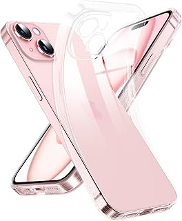 Supdeal Crystal Clear Case for iPhone 15, [Not Yellowing] [Camera Protection] [Military Grade Drop Tested] Transparent Shockproof Protective Soft Silicone Slim Cover, 6.1 inch, Transparent