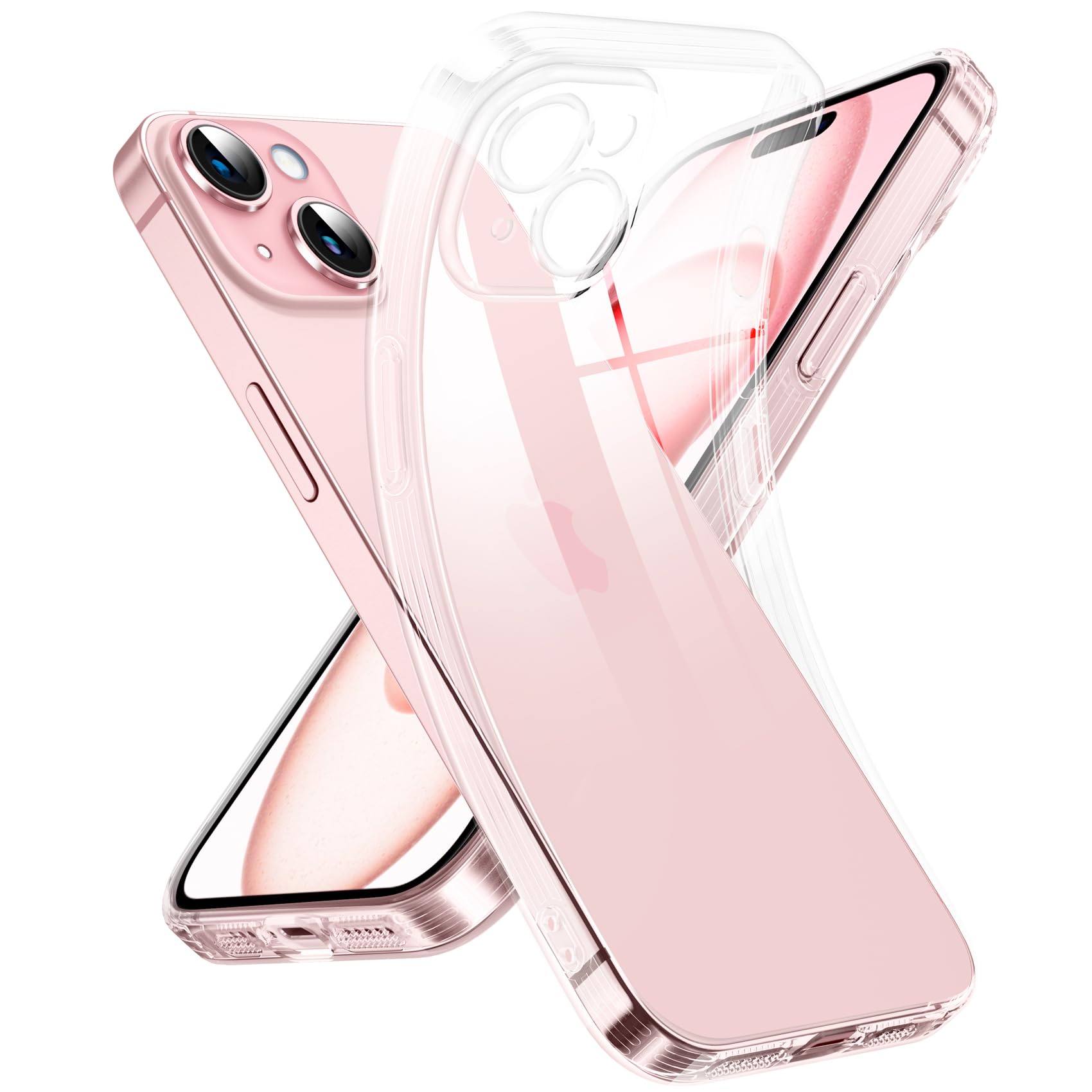 Supdeal Crystal Clear Case for iPhone 15, [Not Yellowing] [Camera Protection] [M