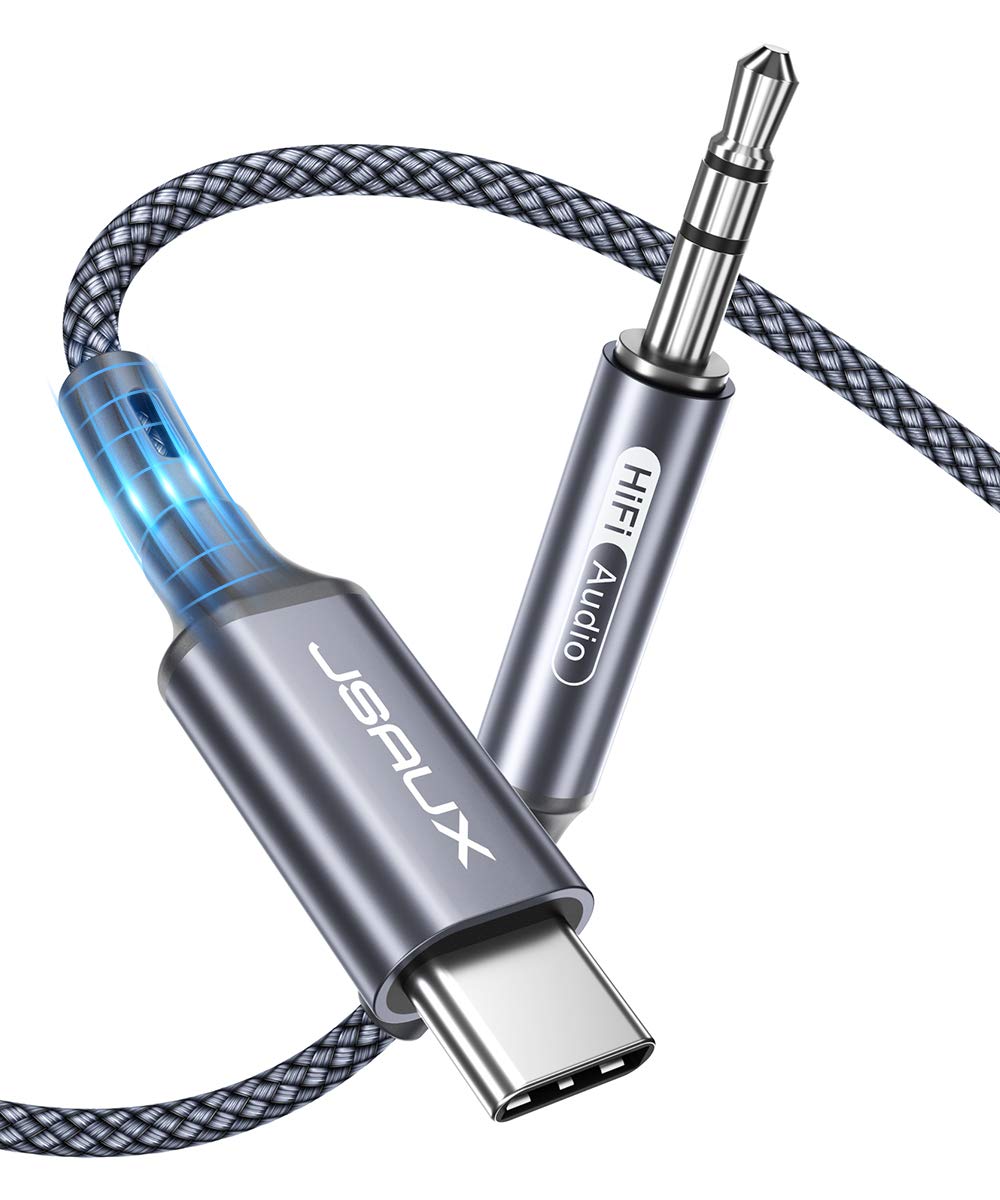 JSAUX Cable AUX USB C a Jack 2m, USB C a 3,5 mm Jack de Auriculares de Coche Ada