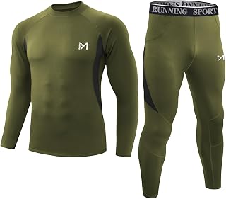 Men's Thermal Underwear Set Fleece Inner Functional Underwear Winter Warm Breathable Long Sleeve Thermal Training Underwear