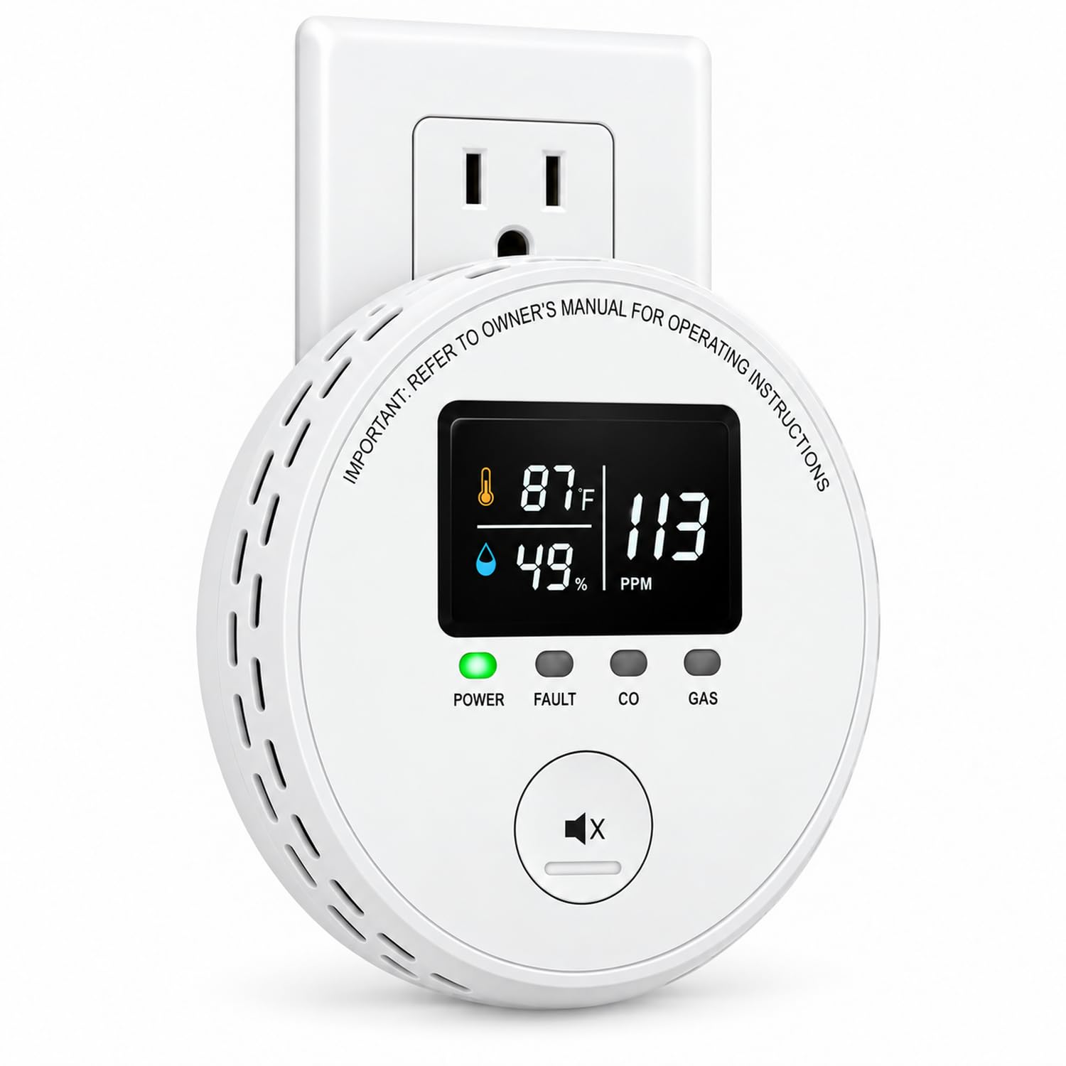 4 IN1 Air Quality Detector Plug-in, with HD Display for Home Kitchen | High Accu