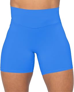 Sunzel Nunaked Women's Cross Front Seamless High Waist Yoga Workout Gym Shorts Tummy Control