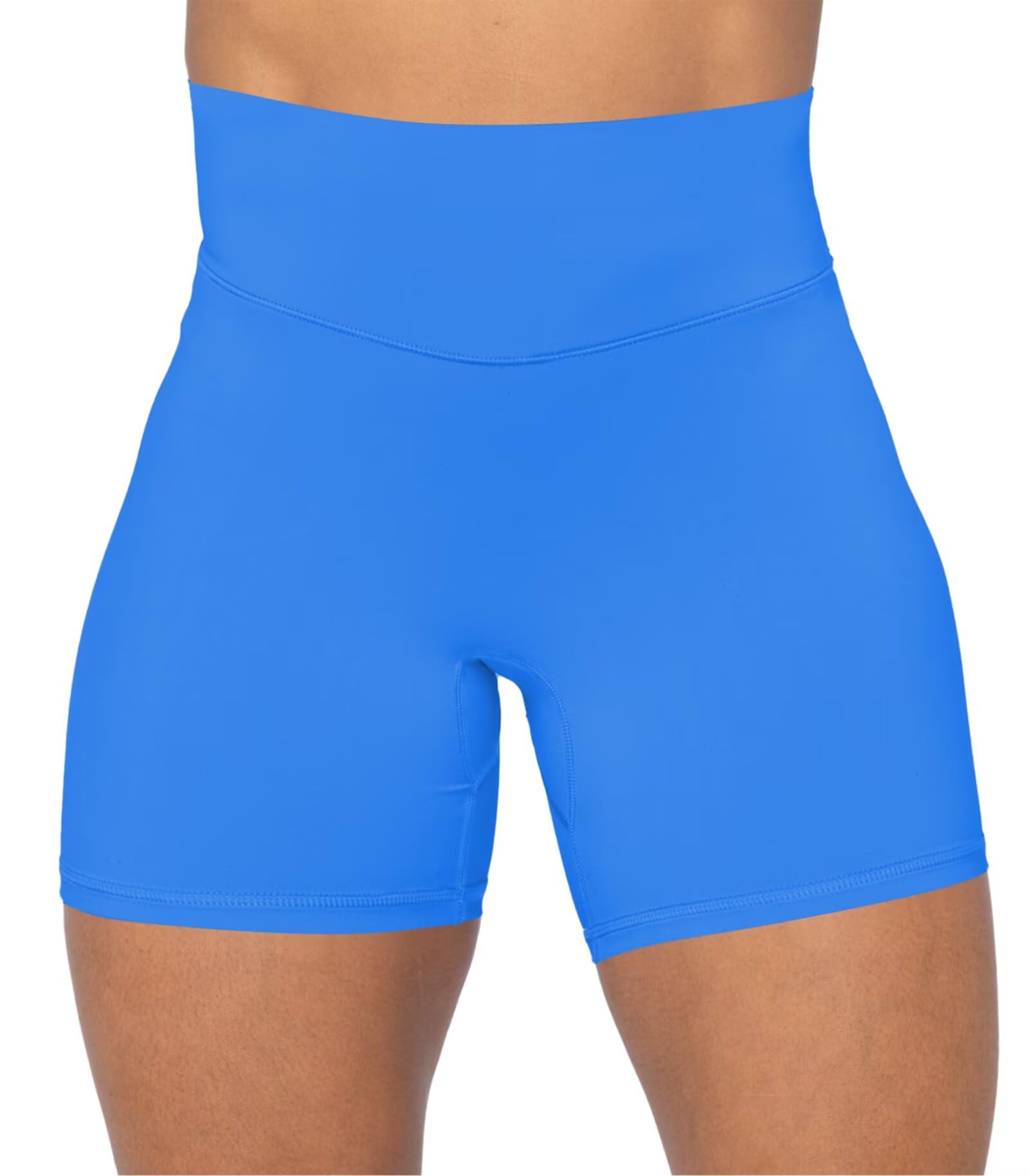 Sunzel High Waisted Biker Shorts for Women with Pockets Seamless Front Yoga Work