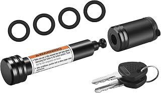 METOWARE Trailer Hitch Lock, 5/8" Dia Hitch Pin, Fit 2" Receiver, Black | Locking Hitch Pin, Anti-Theft Trailer Receiver Lock, Fits Class III &amp; IV Hitch Receivers, 1Pack