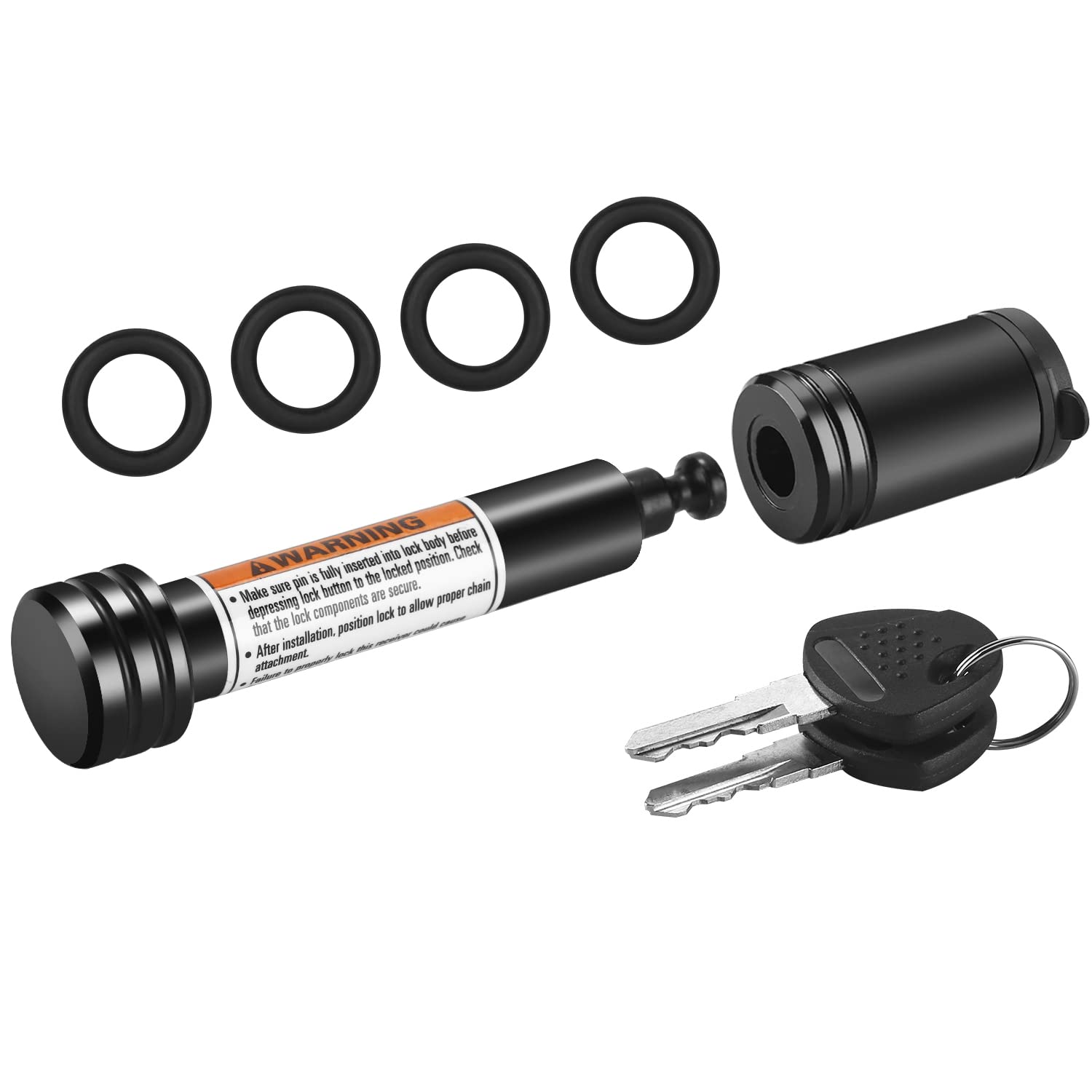 METOWARE Trailer Hitch Lock, 5/8" Dia Hitch Pin, Fit 2" Receiver, Blac