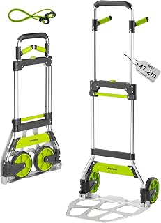 Leeyoung Folding Hand Truck and Dolly,309 lb Capacity Aluminum Portable Cart with Telescoping Handle and PP+EVA Wheels