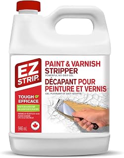 EZ Strip Professional Strength Paint and Varnish Stripper - 946ml - Strips Paint, Latex, Polyurethane, Shellac, Varish, Acrylic and More - No Methylene Chloride No NMP Powerful No Drip Gel Formula