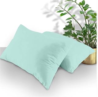 GC GAVENO CAVAILIA Pillowcases 2 Pack, Breathable Standard Pillow Cases, Plain Covers with Envelop Closure, Aqua, 74 X 48 Cm, 708773, 2 X Pillow Case