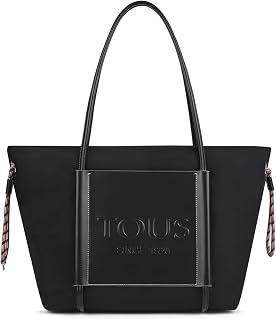 TOUS XL EMPIRE Soft Zip Tote Bag, Black, 17 x 52 x 29.5 cm, Black