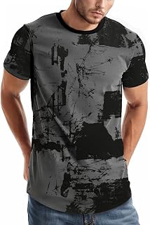 comefohome Mens T-Shirts Graphic Fashion Tshirt UK Casual Short Sleeve Tee Tops Hipster Hip Hop T Shirts Cool Shirt