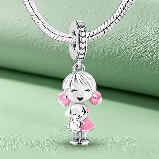 1pcs Fashion 925 Silver Love Couple Charm, Fits Matching DIY Jewelry and Daily Outfit Decor, Gift for Women, Gifts for Mom