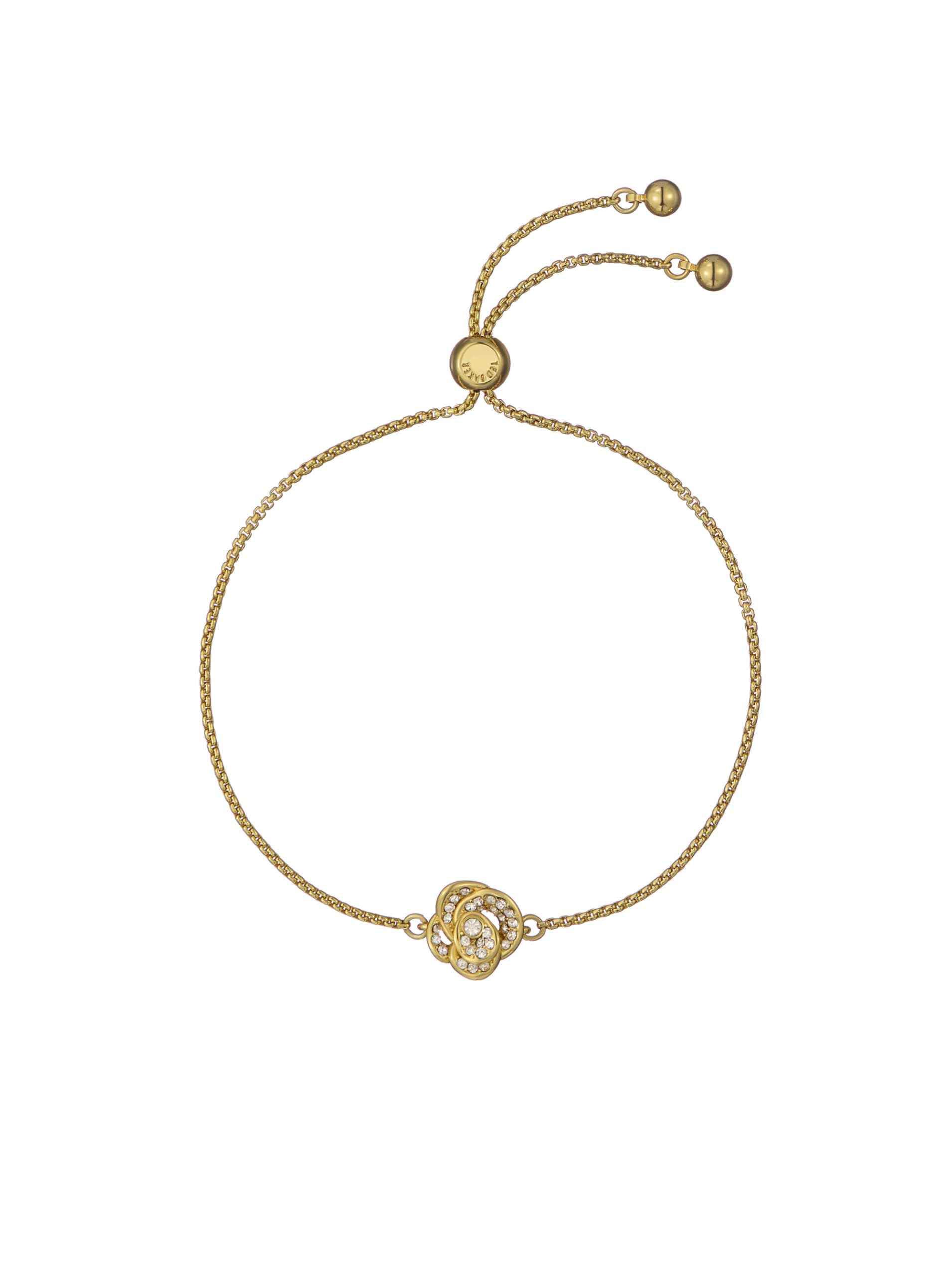 Ted Baker London Florina Crystal Flower Adjustable Bracelet For Women (Gold/Crys