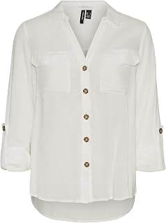 VERO MODA Vmbumpy L/S Shirt New Wvn Noos Vmbumpy L/S - New Wvn Noos Women's T-Shirt (Pack of 1)