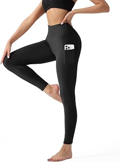 YUDSUD High Waisted Leggings for Women with Pockets - Tummy Control Capris Yoga Pants for Workout Running Athletic Cycling