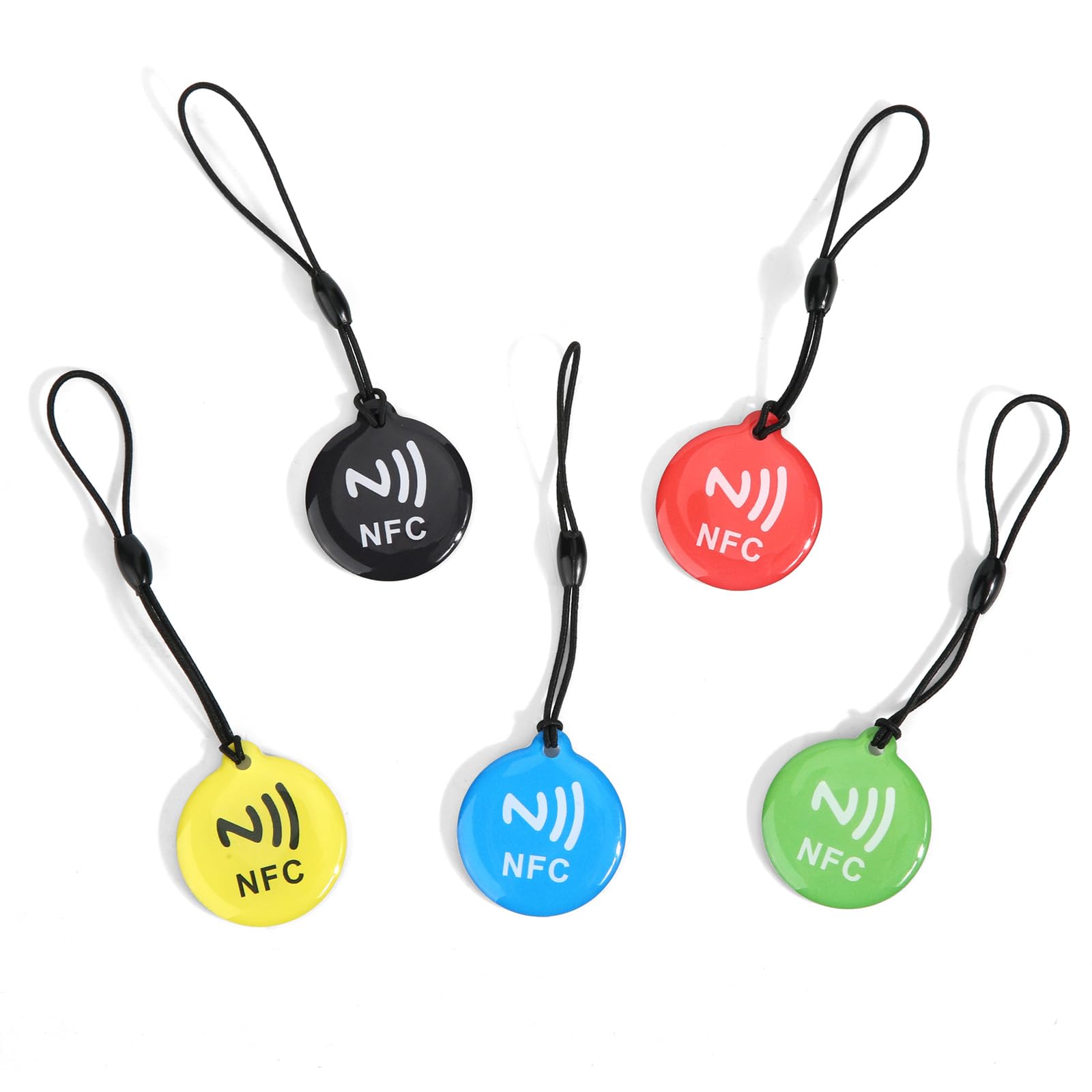 5pcs NFC Tags, Programmable Blank Cards Waterproof 215 Keychain | Works with All