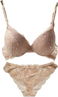 Nanier Women Push Up Bra Set with Embroidery
