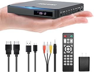 Mini DVD Player ARAFUNA, HDMI Small DVD Player for TV with All Region Free, 1080P HD Compact Small DVD CD/Disc Players with AV Output USB Input Remote Control and AV Cable