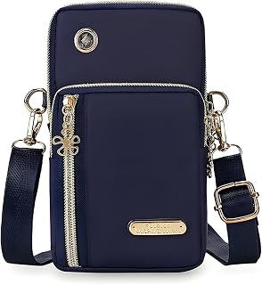 Women Small Nylon Crossbody Bag, Lightweight Phone Purse Wallet with Adjustable Crossbody Strap