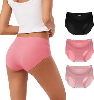 INNERSY Women's Seamless Touch Hipster Panties No Show Quick Dry Underwear 3-Pack