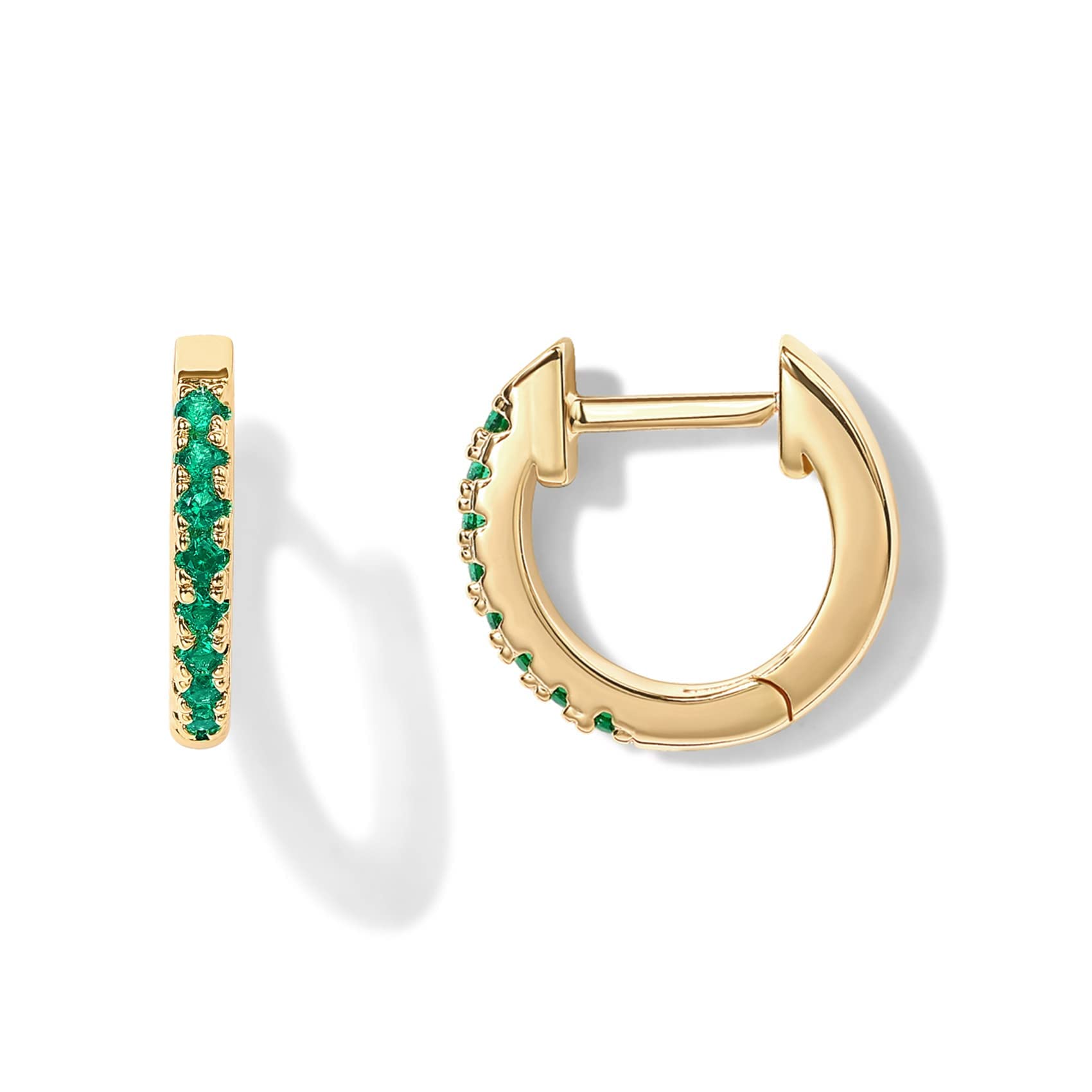 PAVOI 14K Gold Plated Sterling Silver Post Huggies | Cubic Zirconia Huggie Earri