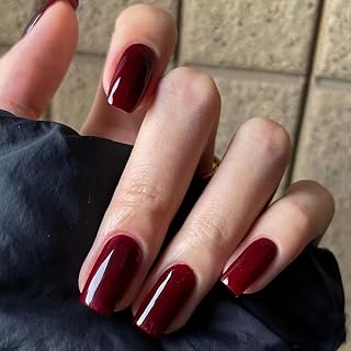 Cosmetic Nail Decoration 3 Kits Press On Nail Nude Black French Fake Nail Cherry Red Acrylic Fake Nails, 1 Laser Spring Cree Butterfly Nail Sequins, Manicure Kit Set