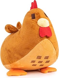 Stardew Valley Chicken Pillow, Stardew Valley Chicken Plush, Chubby Soft Plushes Doll Chicken Stuffed Animal Plush Cotton Chicken Pillow Soft Stuffed Animal Doll Figure Pillow for Boys Girls (Brown)