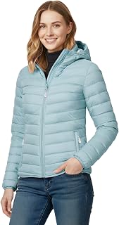 33,000ft Women's Lightweight Quilted Jacket with Pockets Lined Warm Hooded Outdoor Leisure Hiking Jacket