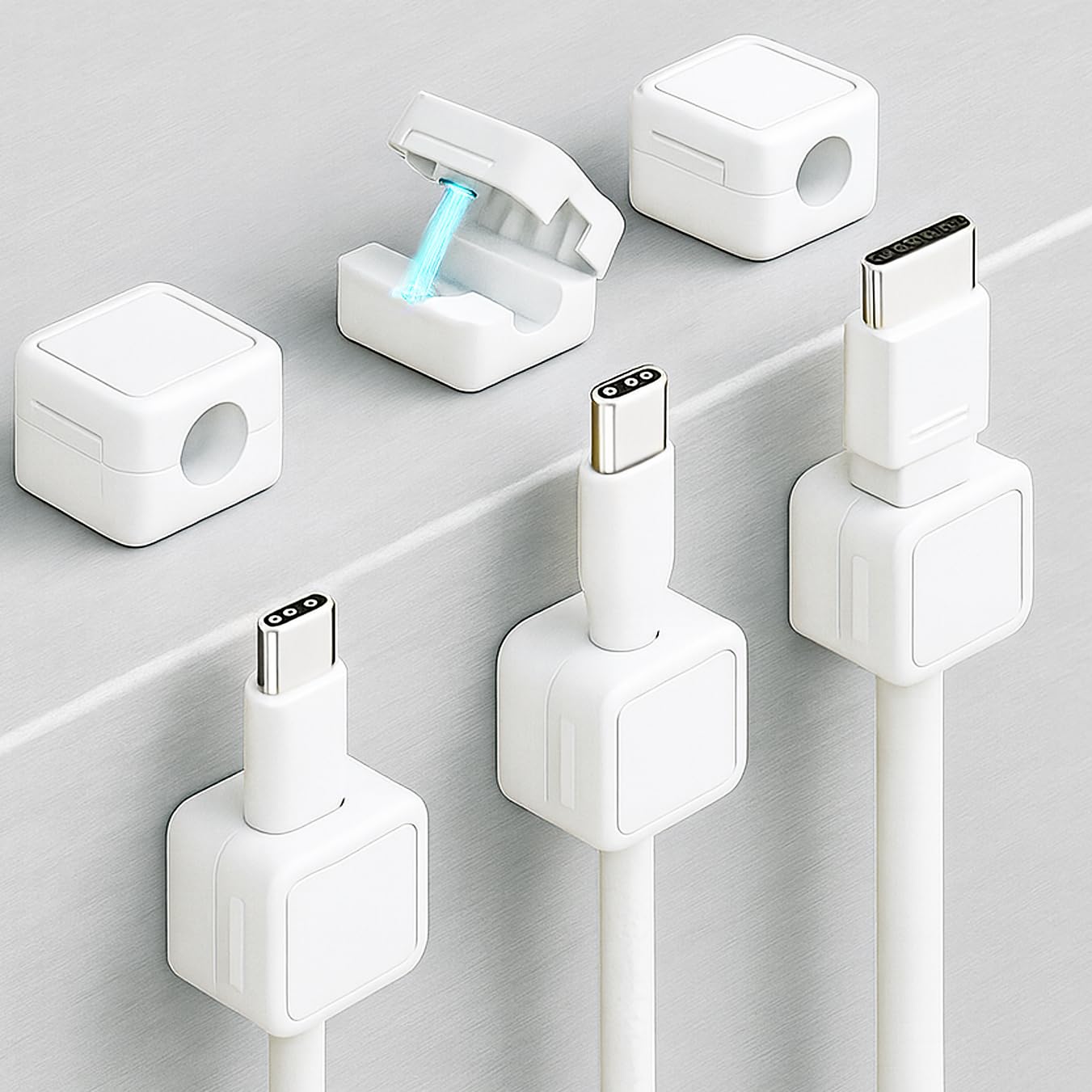 6 Pack Extra Strong Magnetic Cord Organizer - Magnetic Cable Clips with Adhesive