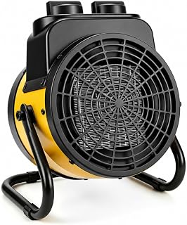 Outdoor Heaters for Patio, 1500W Greenhouse Heater with Overheat Protection, 3S Fast Heating, 3 Modes, Electric Space Heater for Patio, Garage, Greenhouse, Bedroom, Office, Yellow