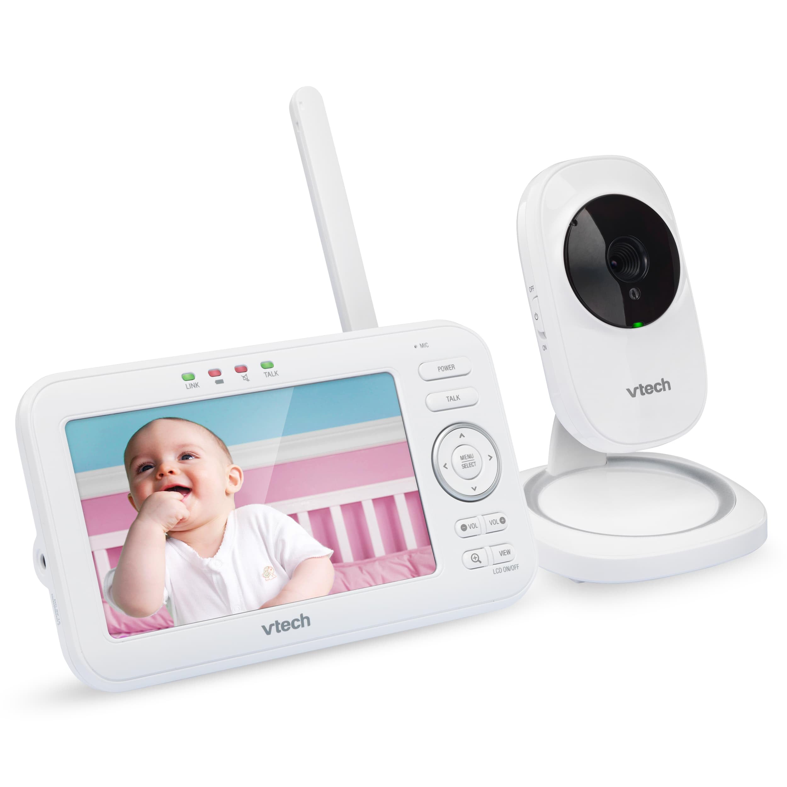 VTech Vm5251 5" LCD Video Baby Monitor with Camera and Audio, Night Vision, Two-