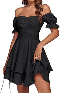 LYANER Women's Off Shoulder Casual Dress