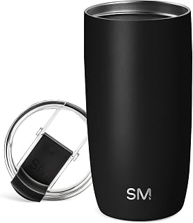 Simple Modern Travel Coffee Mug Tumbler with Flip Lid | Insulated Stainless Steel Iced Coffee Cup | Gifts for Women & Men | Voyager Collection | 470ml | Midnight Black