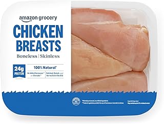 Amazon Grocery, Chicken Breast Fillets, Boneless Skinless, 100% Natural, Weight Varies