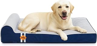 Laifug Orthopedic Dog Bed, Grey Blue, 46''x28''x8'', Memory Foam