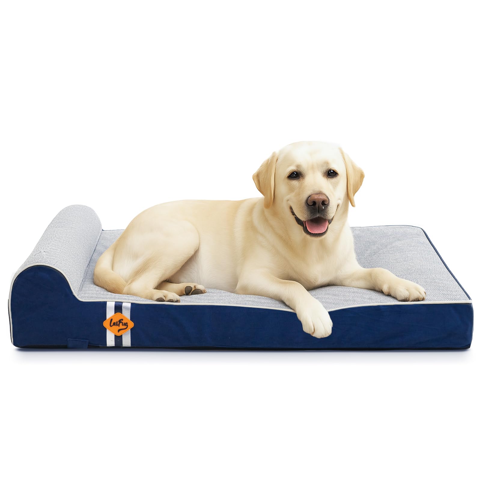 Laifug Orthopedic Dog Bed, Grey Blue, 46''x28''x8'', Memory Foam