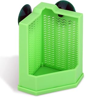 Amaezorx 1Pcs Bearded Dragon Feeder - Corner Wall-Mounted Reptile Food Dish for Tank, Anti-Escape Feeding Box for Hunting & Trapping Live Insects (Crickets/Roaches), Durable Easy-Clean Design