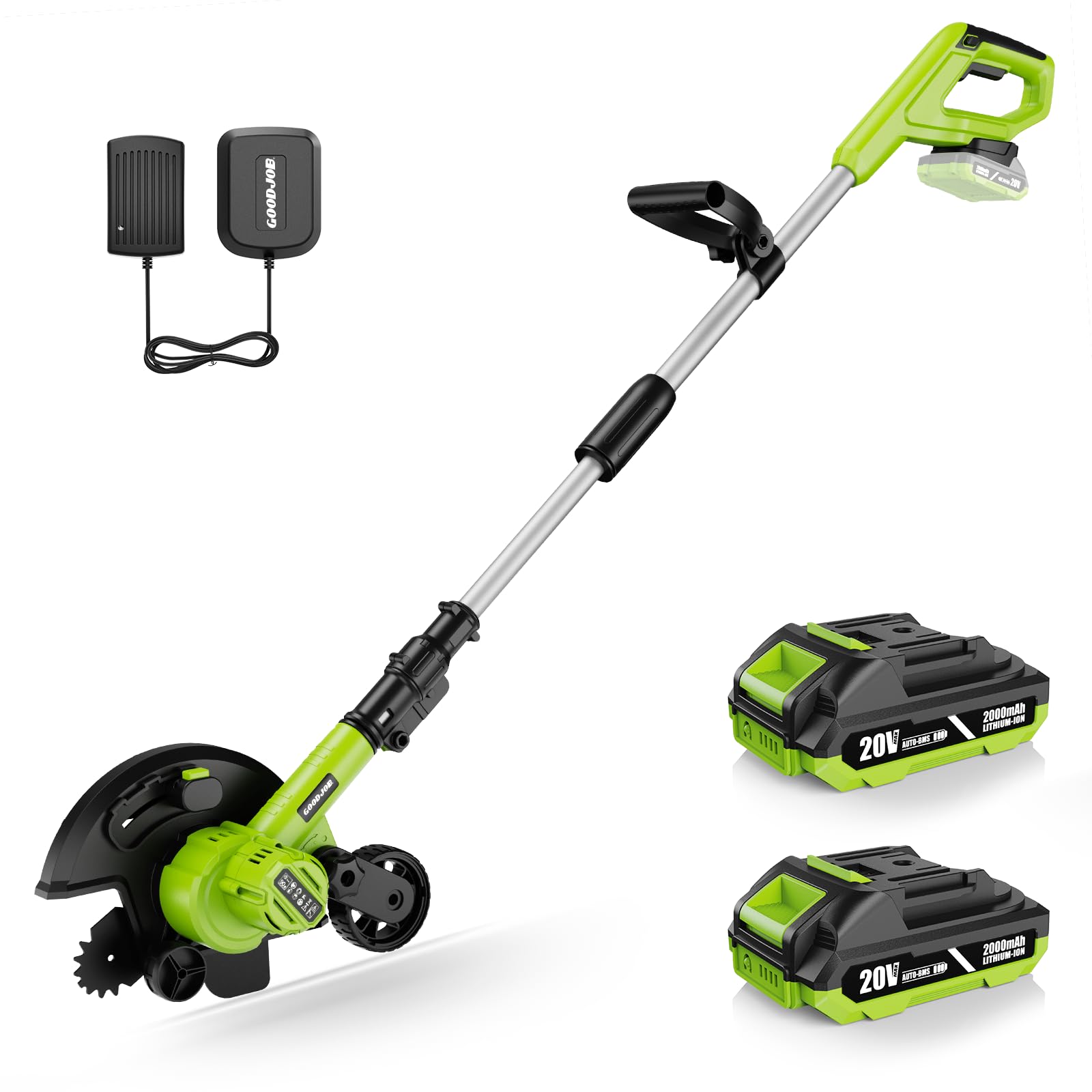 goodjob Cordless Lawn Edger, 20V Battery Powered Edger for Lawns Sidewalk | 3500