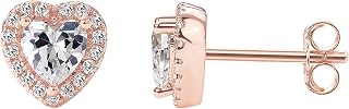 PAVOI 14K Gold Plated 925 Sterling Silver Post Brilliant Round Faux Diamond Halo Earrings - Premium Cubic Zirconia