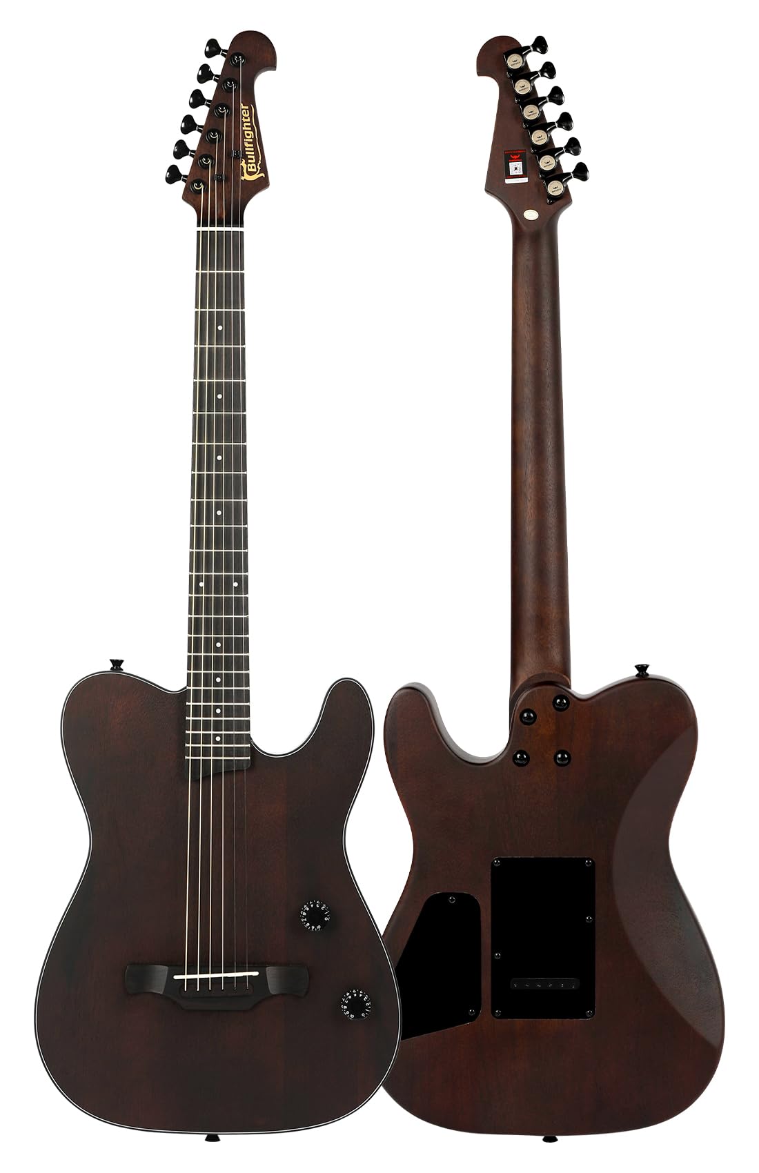Bullfighter Silent Electric Guitar Acoustic Steel String Practice Guitar | Mahog