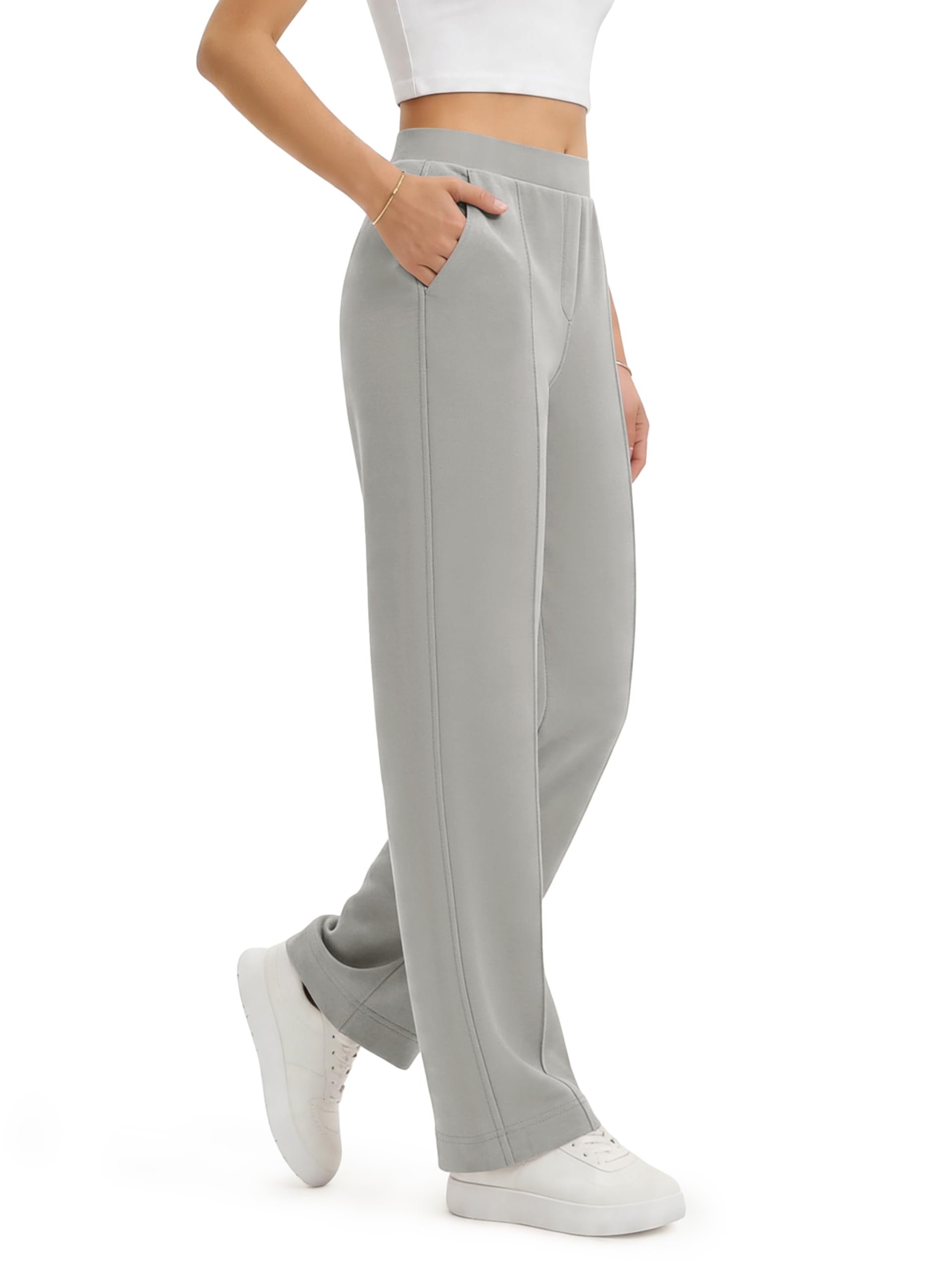 ODODOS Women's Modal Soft Classic Pants Mid Rise Pull-On Lounge Casual Work Pant
