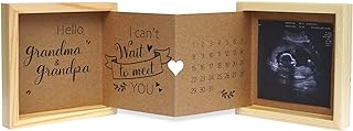 Pregnancy Announcement for Grandparents, Grandparents Baby Announcement Ideas Sonogram Picture Frame Wooden Keepsake Box, First Time Grandparent Gift
