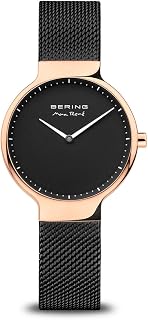 BERING Damen Quarz Uhr | Armbanduhr 31 mm Edelstahlgehäuse und Zifferblatt | Milanaisearmband | Saphierglas | 5 ATM | 15531