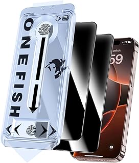 OneFish Privacy Screen Protector for iphone 15 Pro, 2 Pack