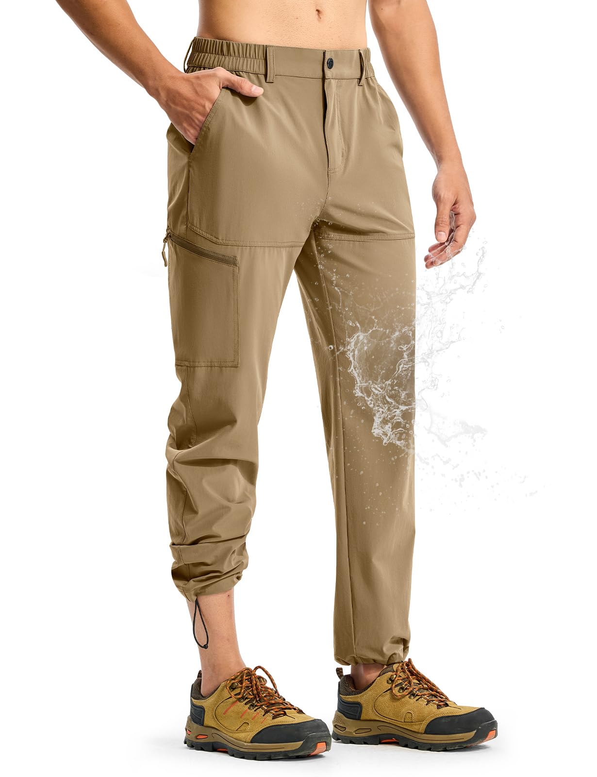 TBMPOY Men's Lightweight Hiking Pants Quick Dry 4 Pockets Stretch Water Resistan