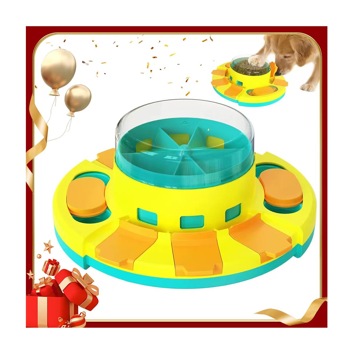 Interactive Dog Puzzle Toy, Treat Dispenser for Small Medium Dogs