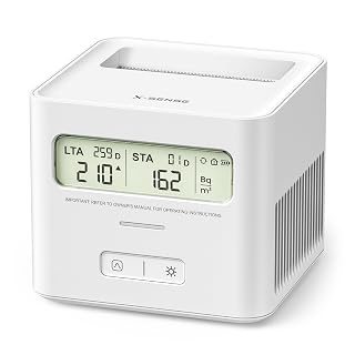 X-Sense Radon Detector for Home with LCD, Battery Powered, White | Easy to Use, Zero Lab Fees, No Installation Required, Continuous Monitoring, in pCi/L or Bq/m³, XR0A-SR