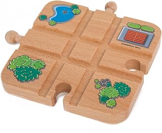 Orbrium Toys Cross Track for Wooden Railway Fits Thomas Brio Melissa & Doug Imaginarium