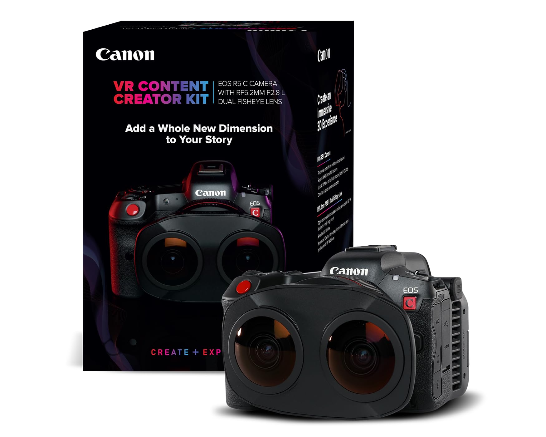 Canon VR Content Creator Kit - EOS R5 C Full-Frame Hybrid Camera and RF5.2mm F2.