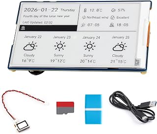Waveshare ESP32-S3 3.97inch e-Paper Development Board, 800 × 480 Resolution, Supports Wi-F/BLE 5, and AI Voice Interaction, Onboard Microphone, Bundle with BAT, TF Card and Card Reader
